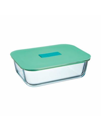 Boite rectangulaire 150cl couvercle turquoise Unique Box