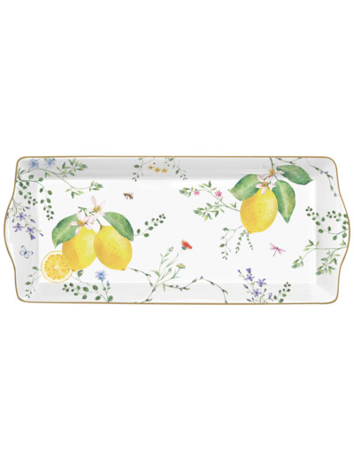 FLEURS ET CITRONS Plat à cake 35x15cm