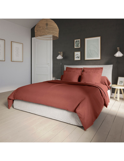 Housse de couette Influence Percale Brique