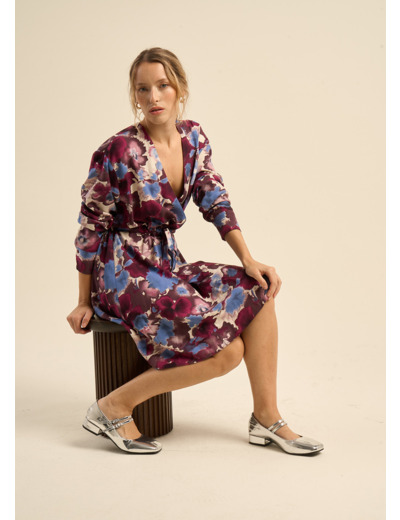 Robe imprimée à col V