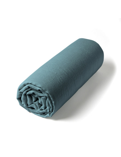 Drap-housse lin lavé | Linge de lit uni | Tradition des Vosges