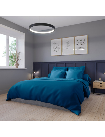 Housse de couette Harmonie Satin de coton coloris Nautique