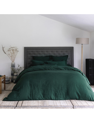 HOUSSE DE COUETTE | Lin Lavé Lina - Vert Sapin